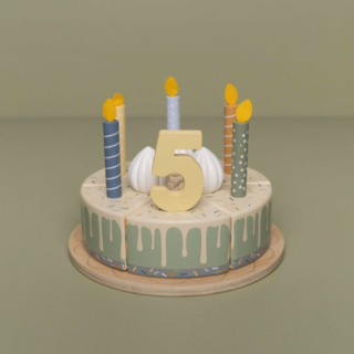 Little Dutch Wooden Birthday Cake - Blue