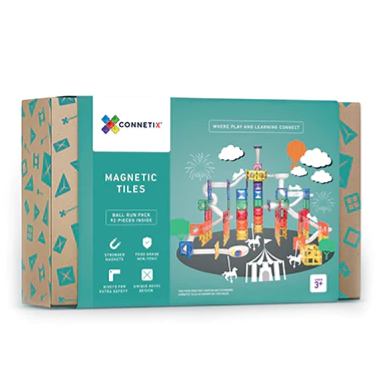 Connetix Tiles Magnetic Building Tiles Ball Run Expansion Pack – 92 Piece Set