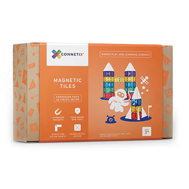 Connetix Tiles Magnetic Building Tiles Expansion Pack– 40 Piece Set