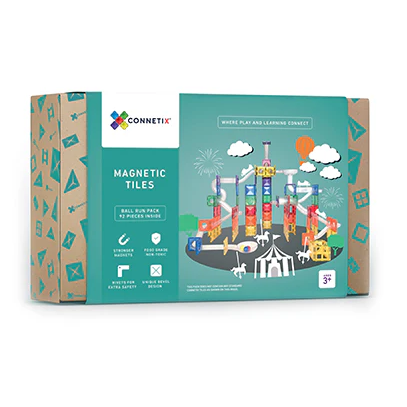 Connetix Tiles Magnetic Building Tiles Ball Run Expansion Pack – 92 Piece Set