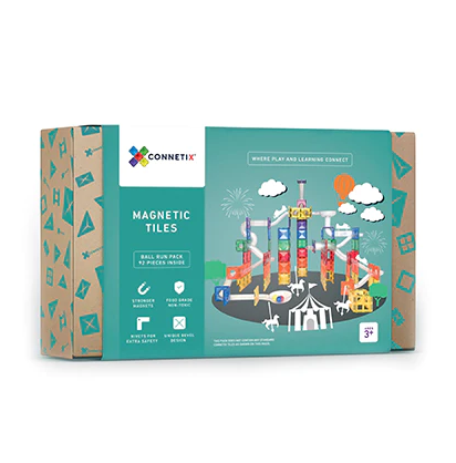 Connetix Tiles Magnetic Building Tiles Ball Run Expansion Pack – 92 Piece Set