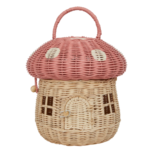 Olli Ella Rattan Mushroom Basket – Musk