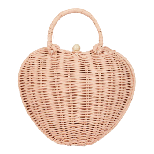 Olli Ella Rattan Luvya Bag – Rose