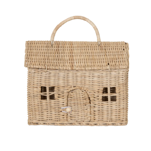 Olli Ella Rattan Casa Clutch – Straw