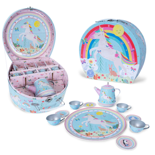 Floss & Rock Musical Tin Tea Set – Rainbow Fairy (11 Piece)