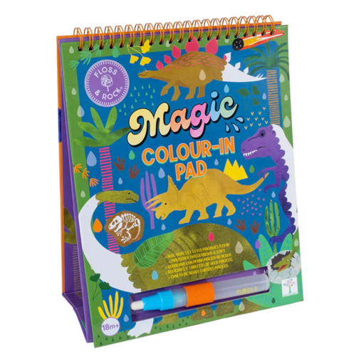 Floss & Rock Magic Colour Changing Water Card Easel & Pen – Dinosaur