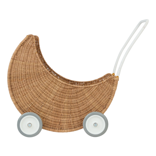 Olli Ella Strolley Rattan Moon Stroller – Natural