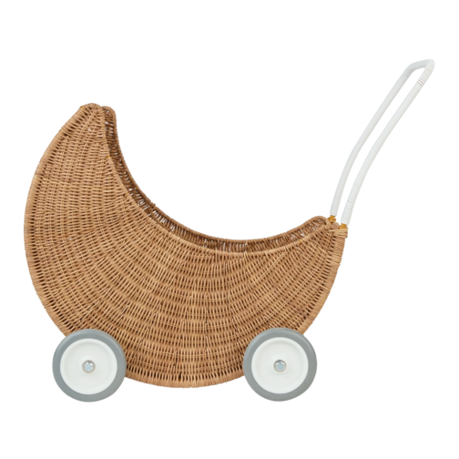 Olli Ella Strolley Rattan Moon Stroller – Natural