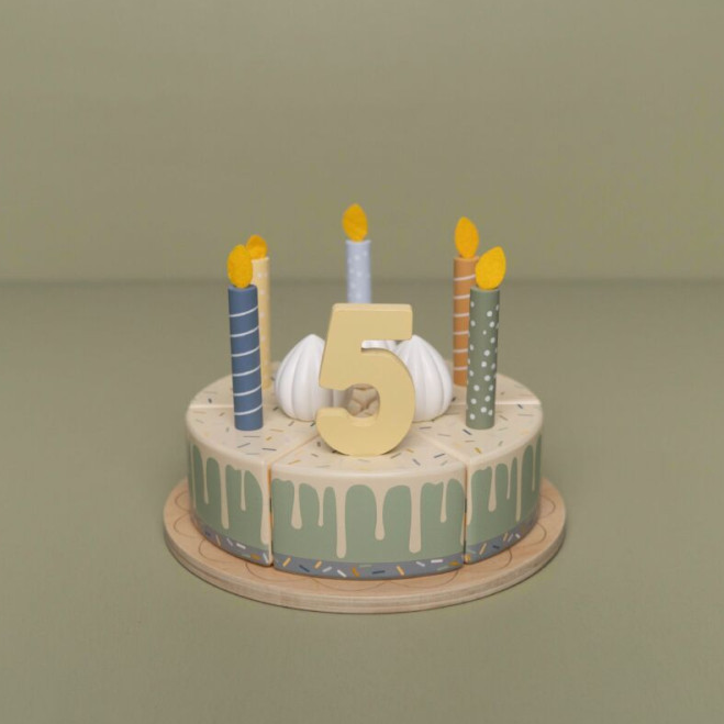 Little Dutch Wooden Birthday Cake – Blue