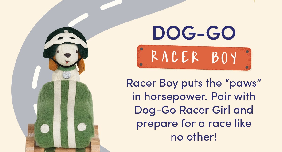 Olli Ella Holdie Dog-Go Racer Boy – Green